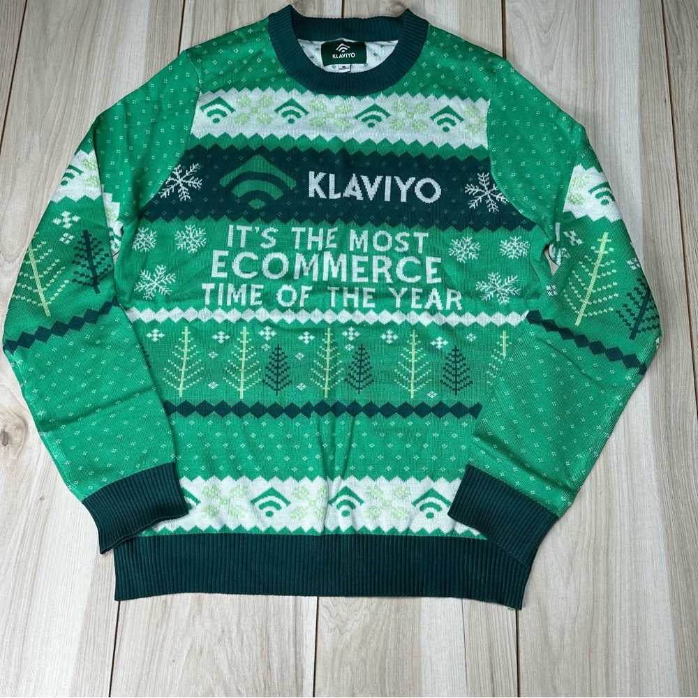 Tipsy Elves Klaviyo Men’s Sweater E-commerce Holiday Size Medium‎ Ugly Sweater